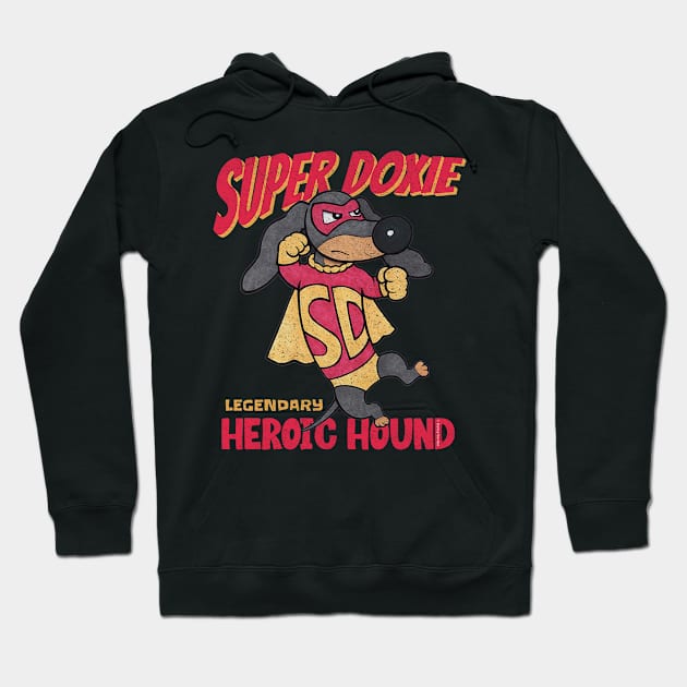 Super Dachshund Heroic Hound Cute Funny Hoodie by Danny Gordon Art